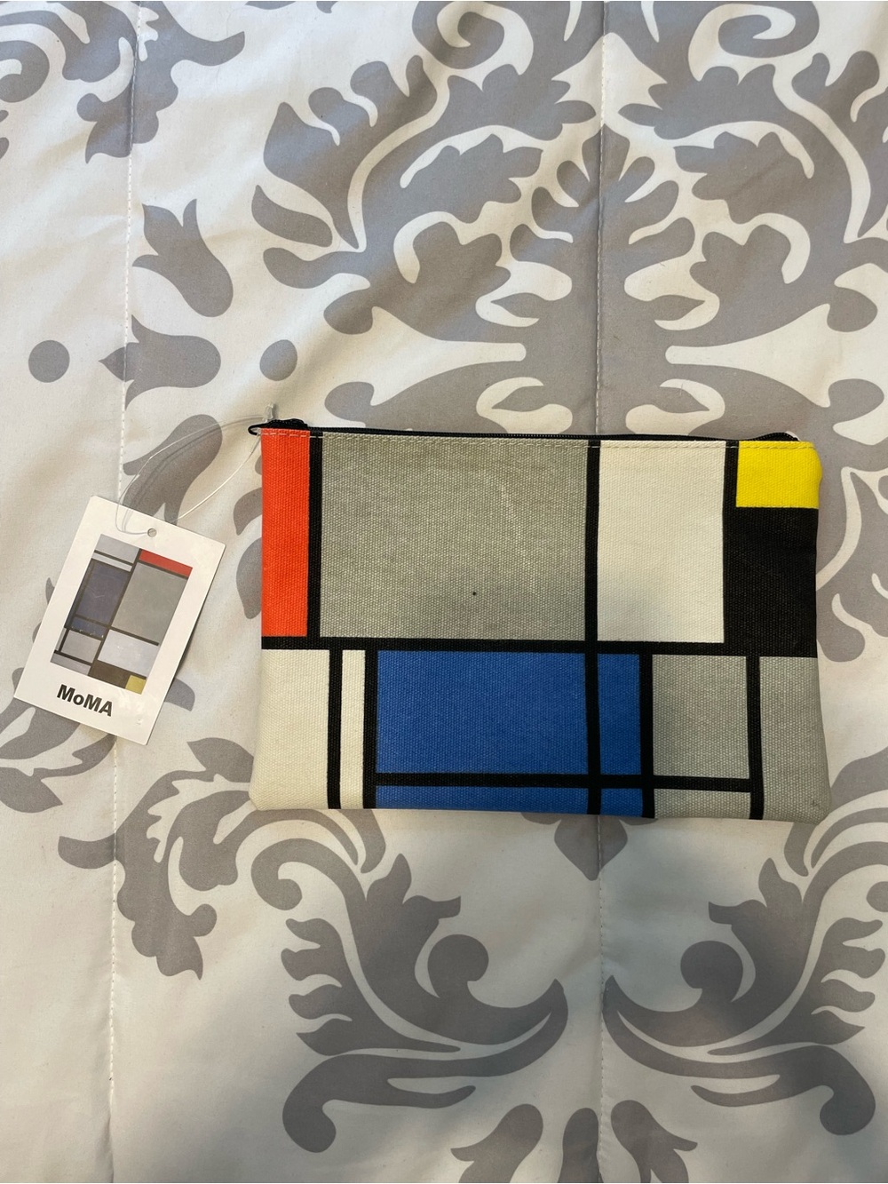 Moma Geometric De Dtijl Canvas Pouch with tags.